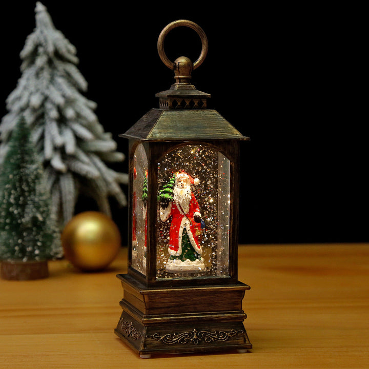 Nostalgic Christmas lantern with moving scene