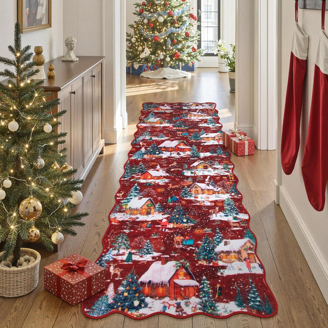 Christmas-Themed Kitchen Runner Mat for Floor