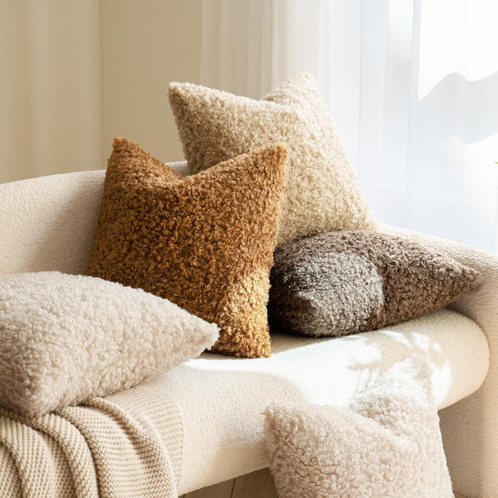 Textured Plush Decorative Pillow