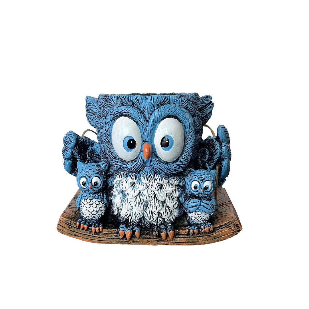 Owl-shaped decorative flower pot