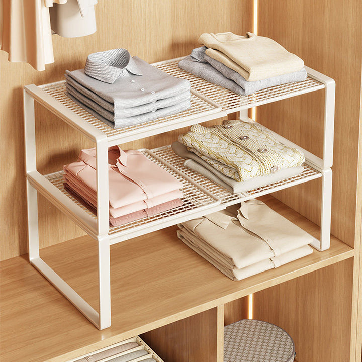Adjustable Metal Closet Shelf Riser Organizer