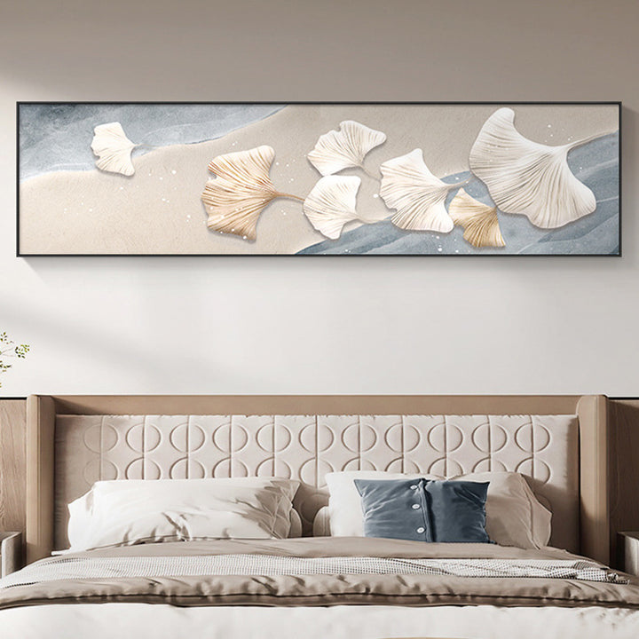 Coastal-Inspired 3D Ginkgo Leaf Wall Art