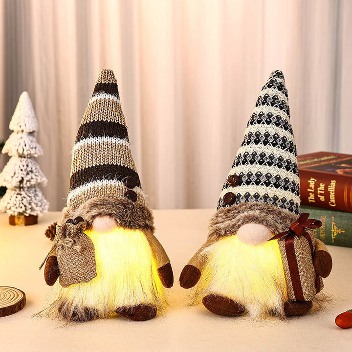 Decorative Christmas gnome with gift package