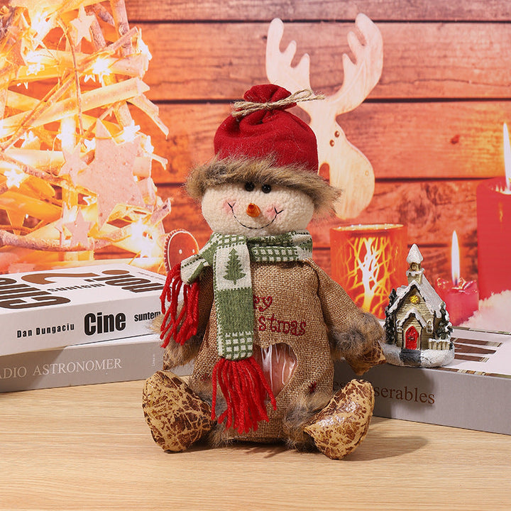Cute Christmas gnome with gift sack