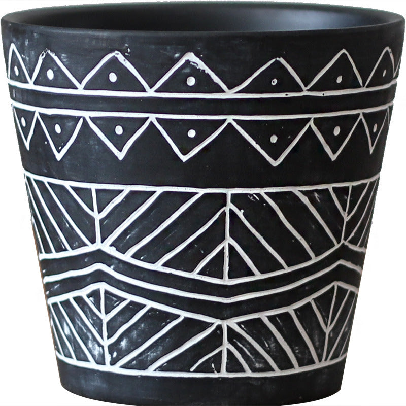 Decorative plant pots in Ethno style