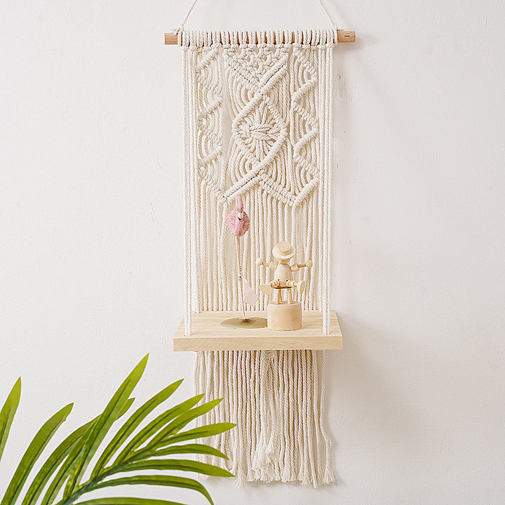 Macramé Wall Hanging Planter Shelf