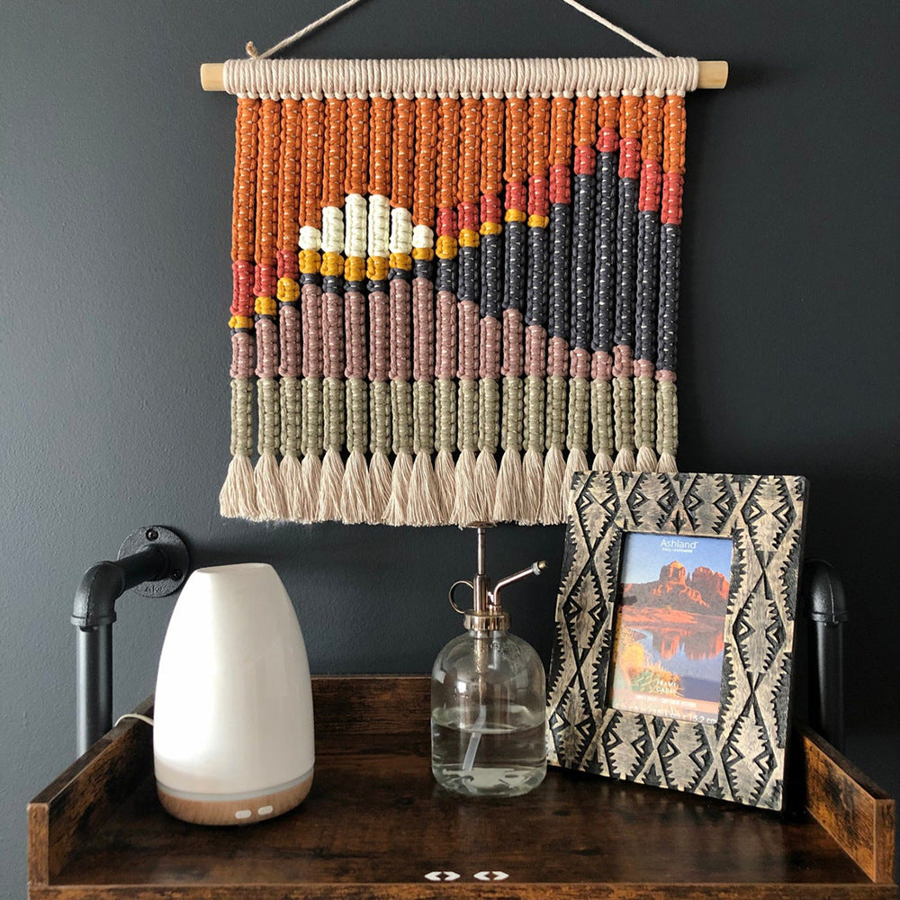 Macrame Wall Decor with Stylish Geometric Pattern