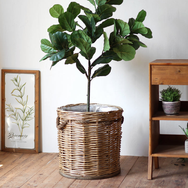 Handcrafted laundry basket with weaving