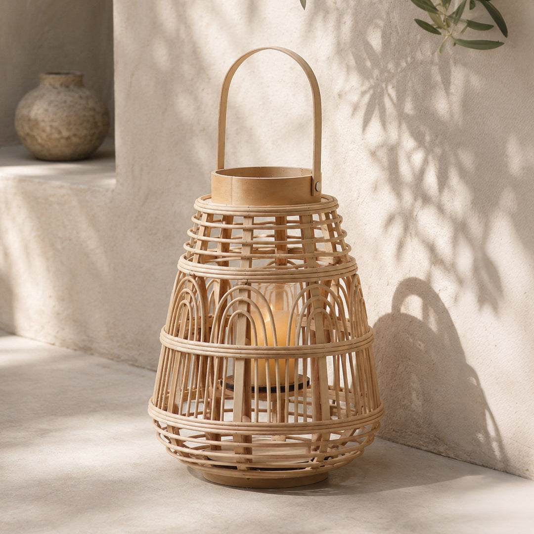 Rustic Rattan Lantern