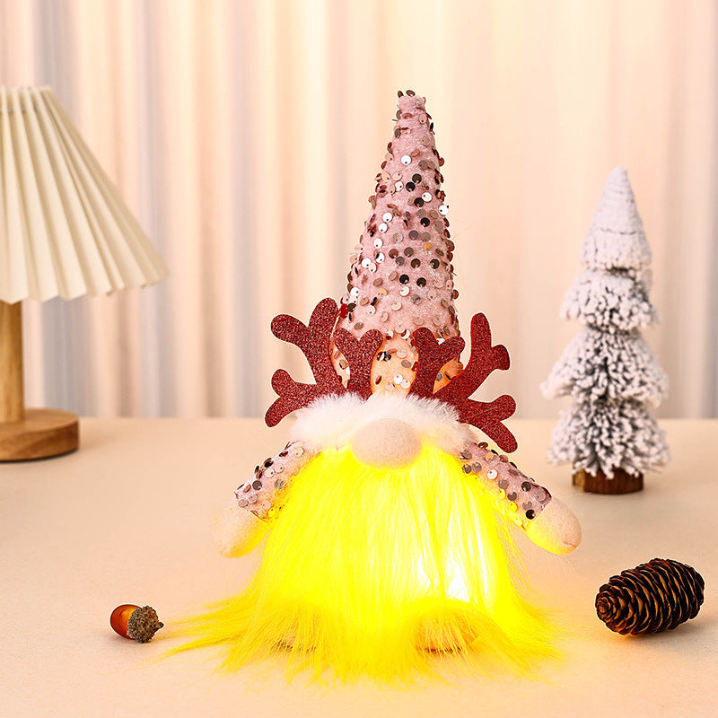 Decorative Christmas gnome figure with LED lighting