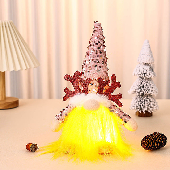 Decorative Christmas gnome figure with LED lighting