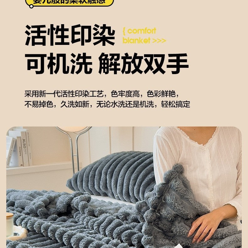 Textured Waves Plush Blanket