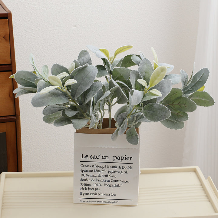 Decorative artificial flower branch with fine leaves