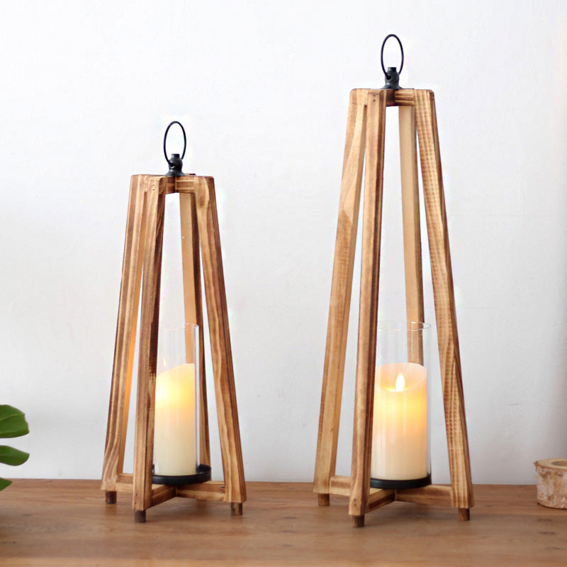 Stylish lantern made of wood