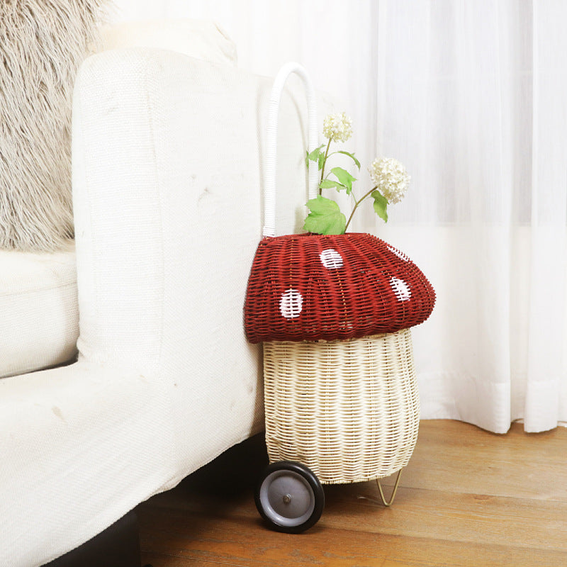Decorative basket with wheels