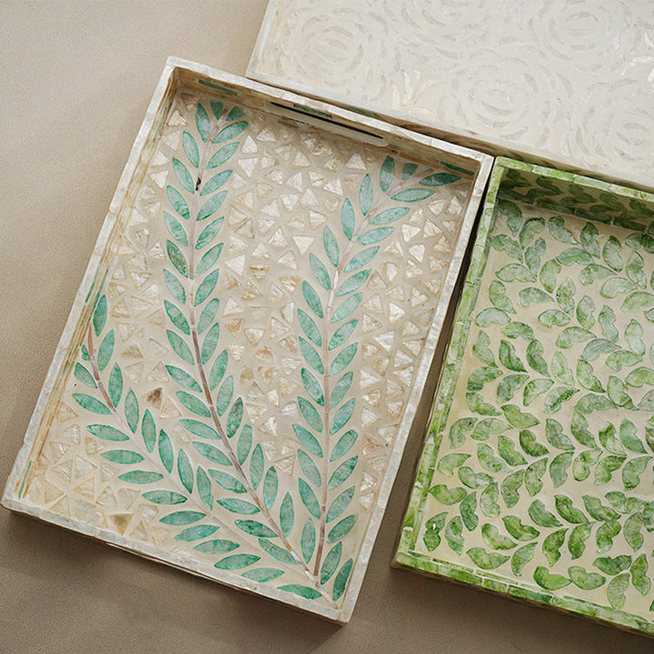 Elegant Serving Plate with Floral Relief Design