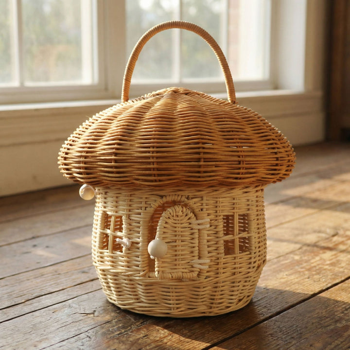 House-shaped storage basket