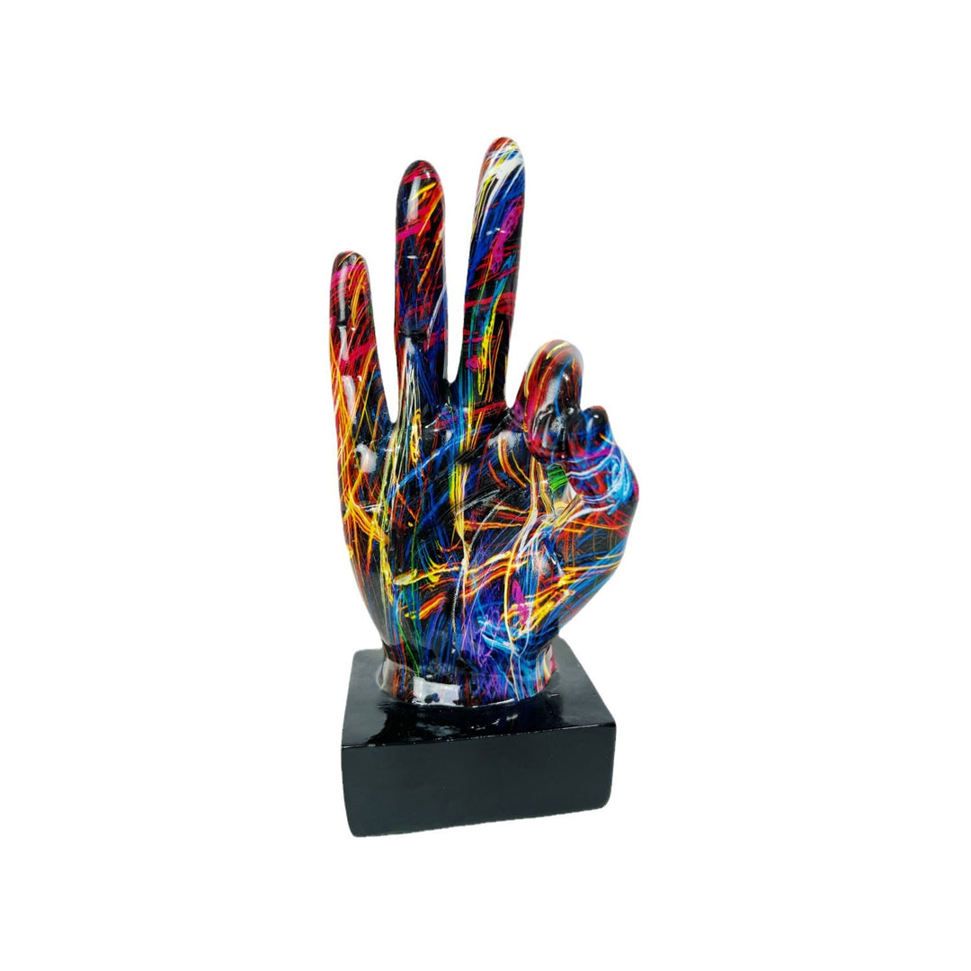 Stylish hand sculptures with colorful design