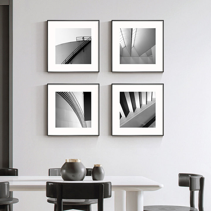Framed Black and White Architectural Artwork