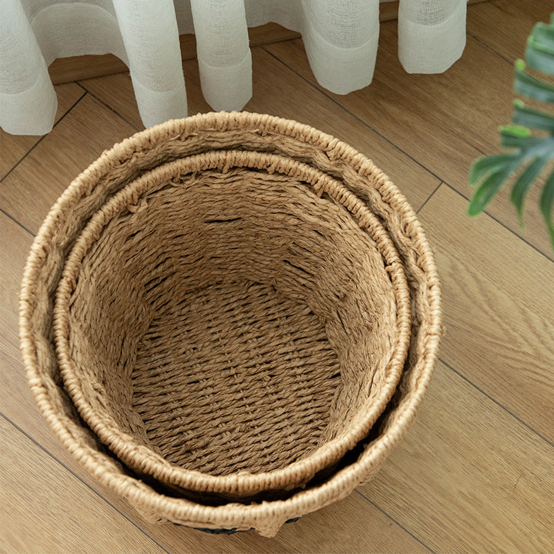 Modern storage basket with geometric design