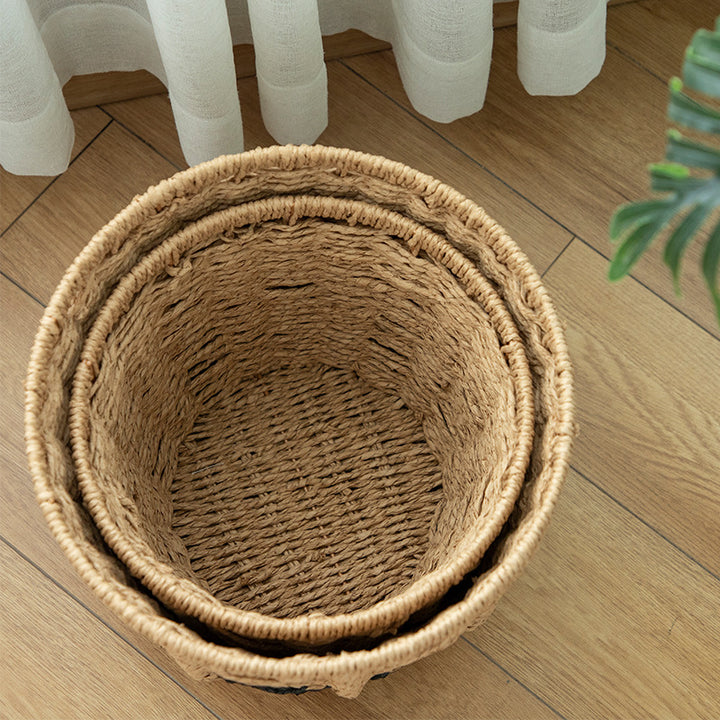 Modern storage basket with geometric design