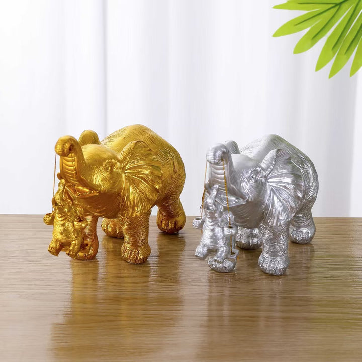 Decorative Elephant Family Sculpture