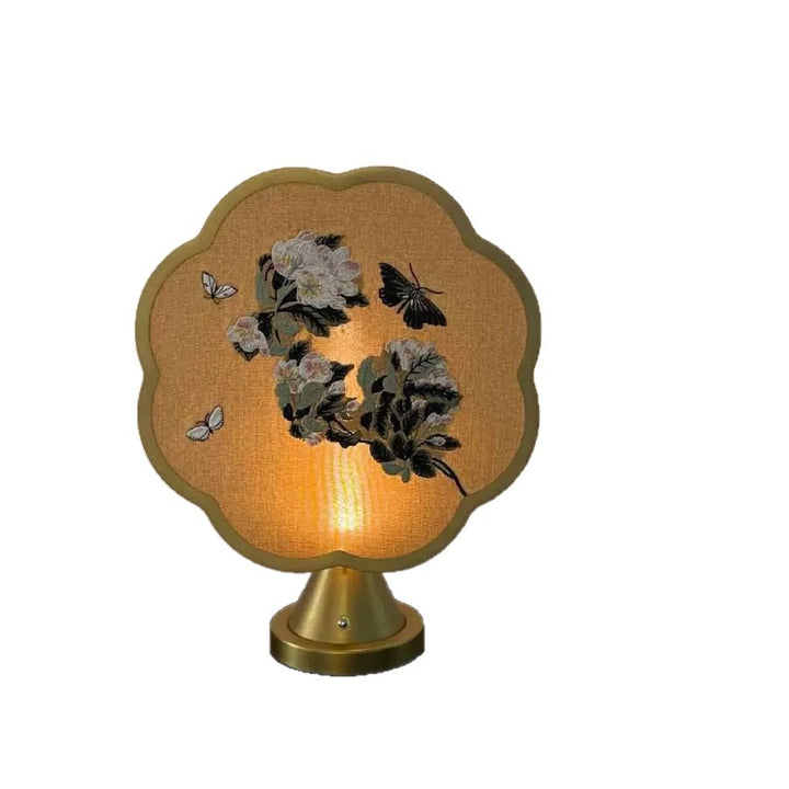 Artistically embroidered table lamp