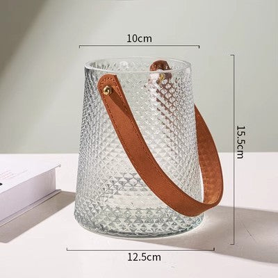 Decorative Textured Glass Ice Bucket