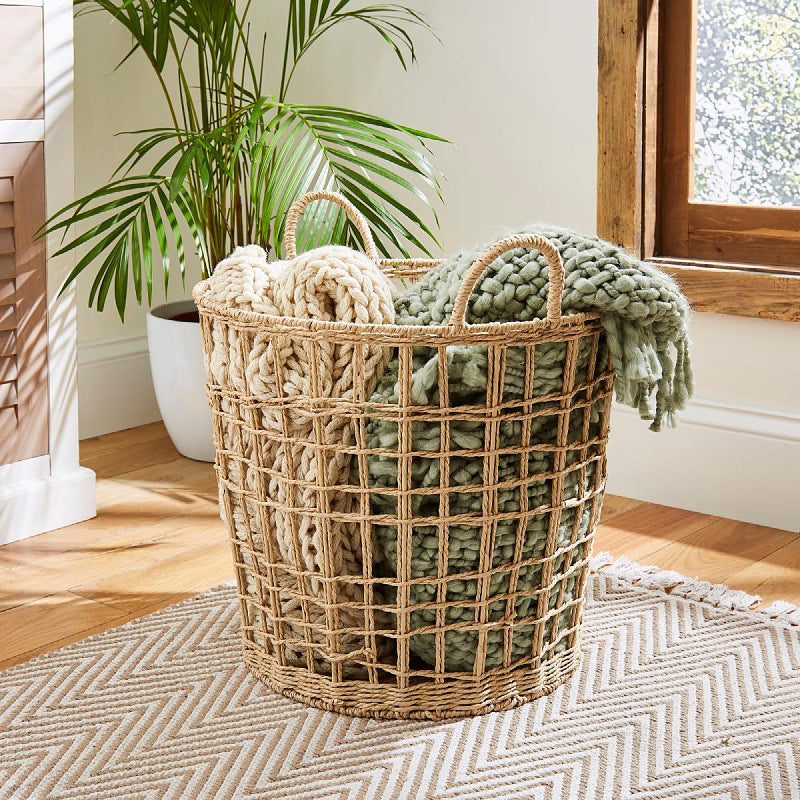 Stylish storage basket made of natural material