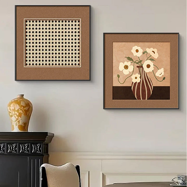 Decorative Framed Nature-Themed Artwork