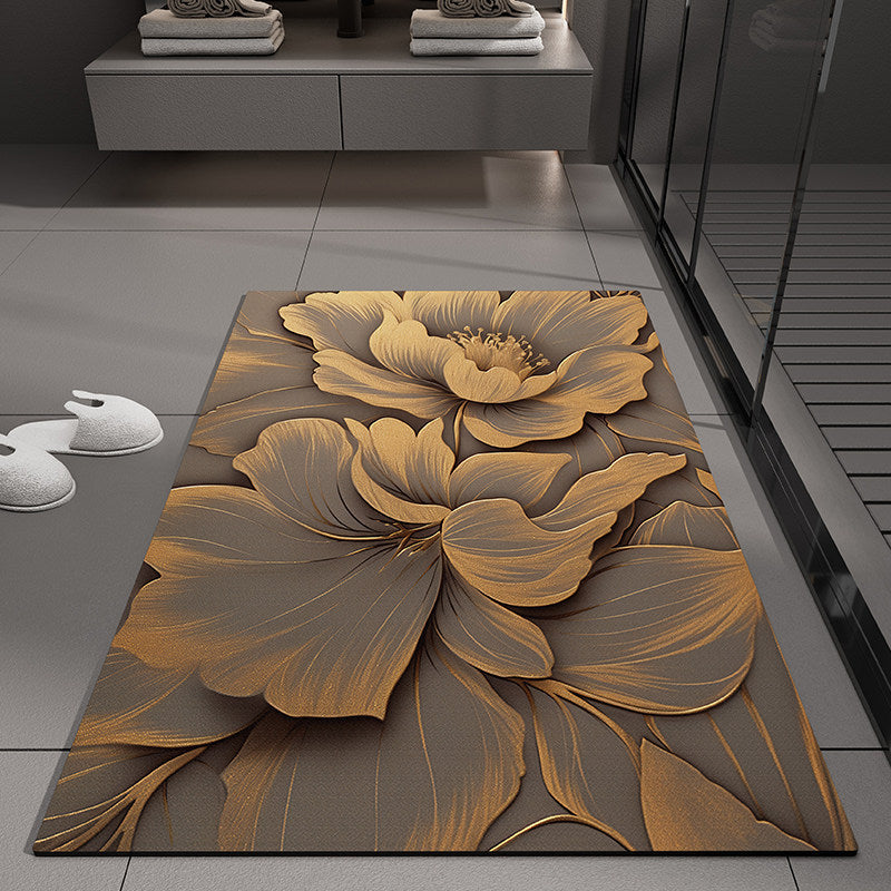 Floral Embossed Bath Mat