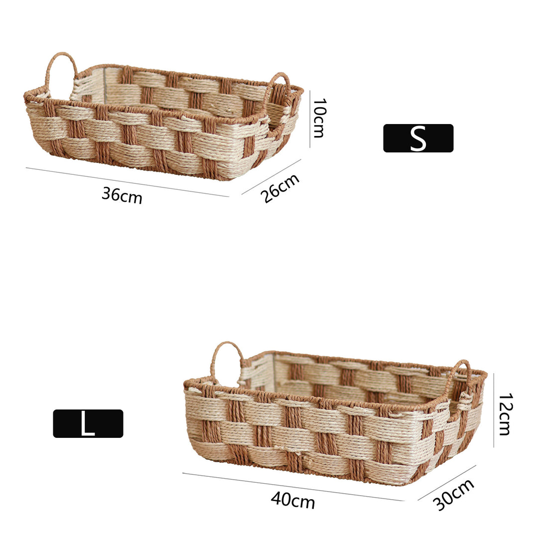 Storage basket made of woven material