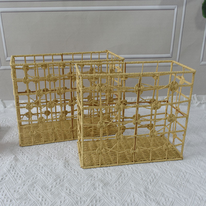 Handwoven Natural Fiber Storage Basket