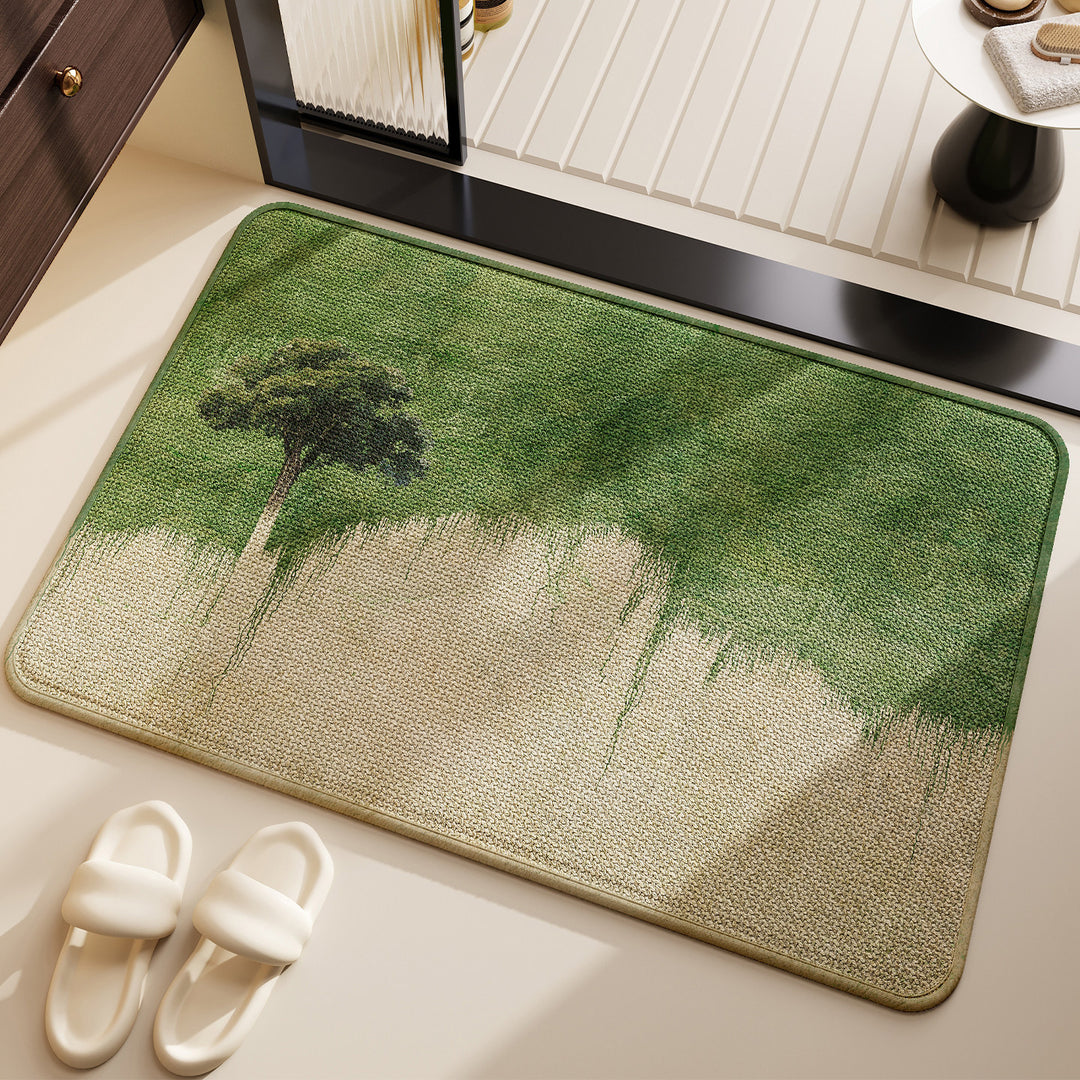 Mountain Landscape Bath Mat for Bathroom Decor