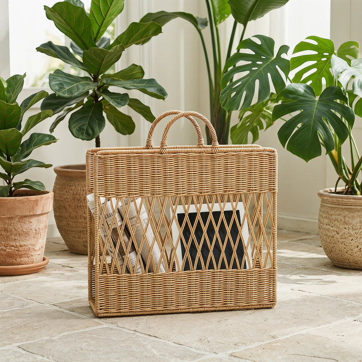 Artful Macrame Magazine Holder