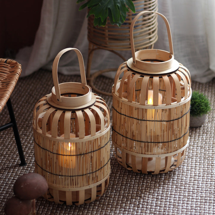 Handcrafted lantern made of bamboo and metal