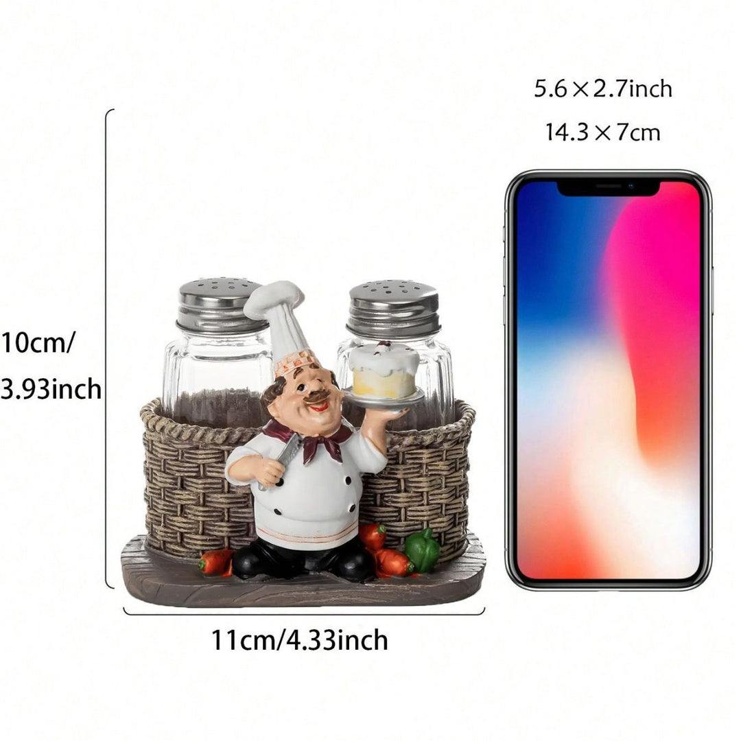 Chef-Themed Decorative Salt and Pepper Shaker Holder