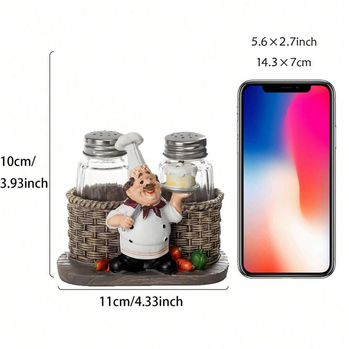 Chef-Themed Decorative Salt and Pepper Shaker Holder
