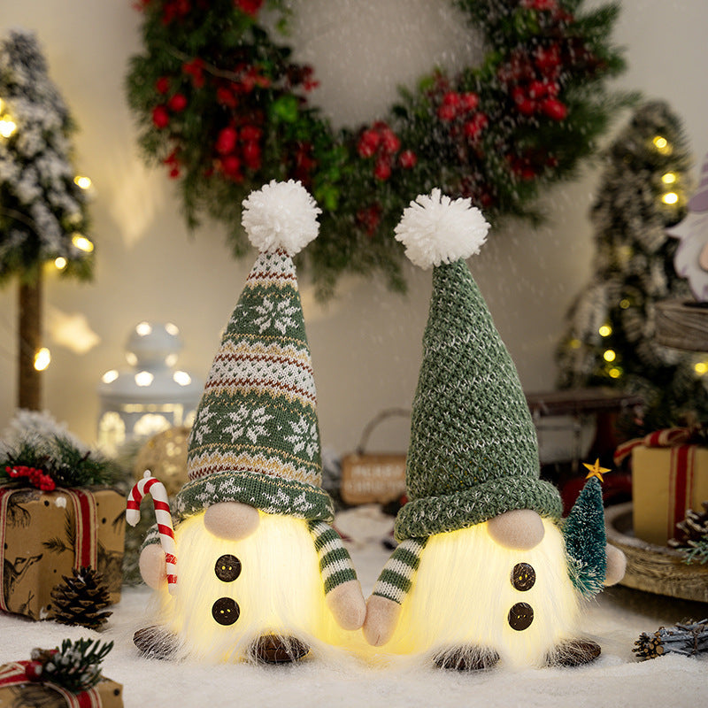 Decorative Christmas gnome with luminous details