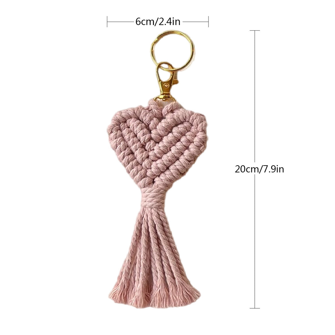 Macrame Heart Keychain Holder