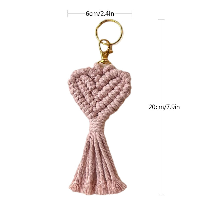 Macrame Heart Keychain Holder