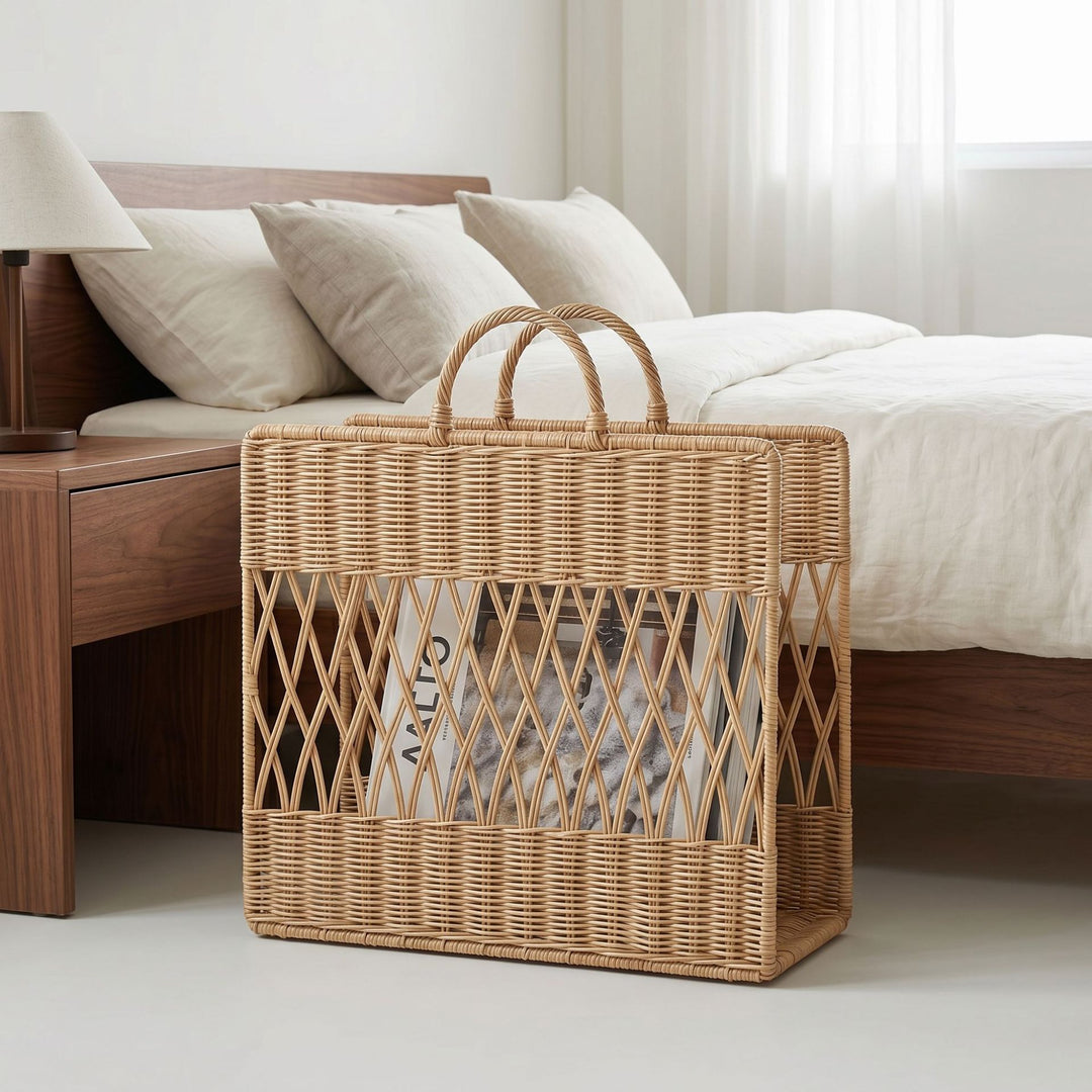 Handmade storage basket with viewing window