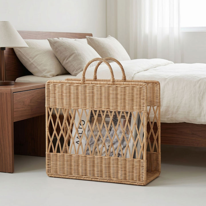 Handmade storage basket with viewing window