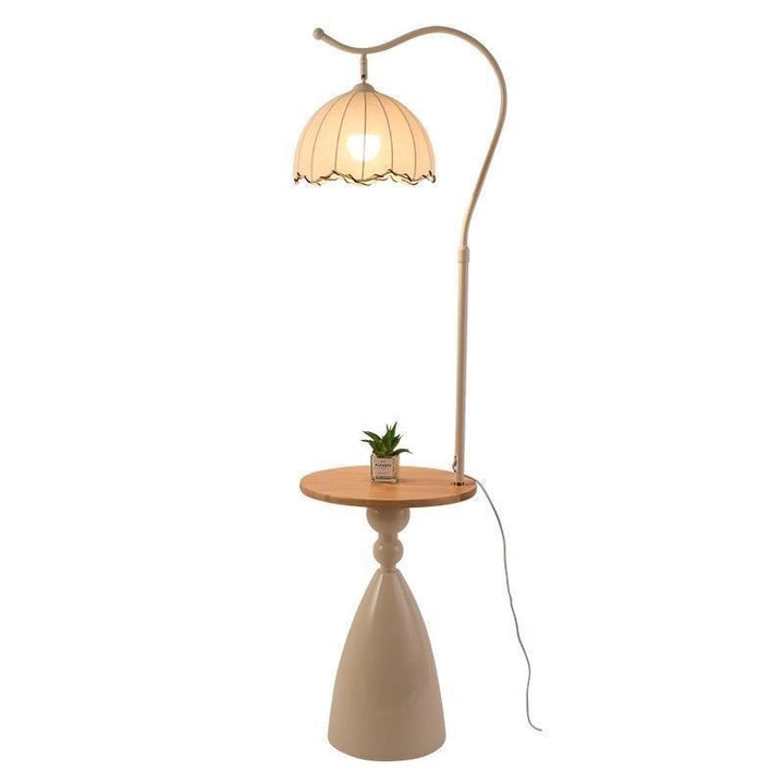 Modern floor lamp with integrated side table