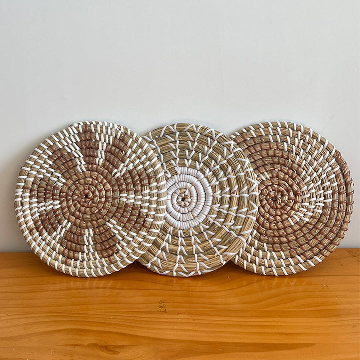 Handcrafted coaster made of natural fiber