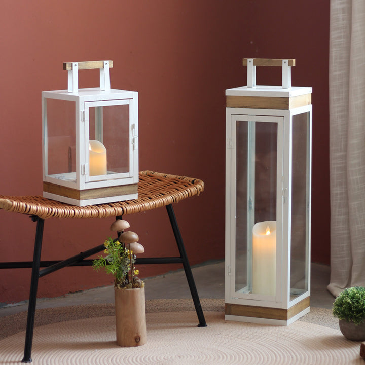 Decorative Lantern with Wooden Handle