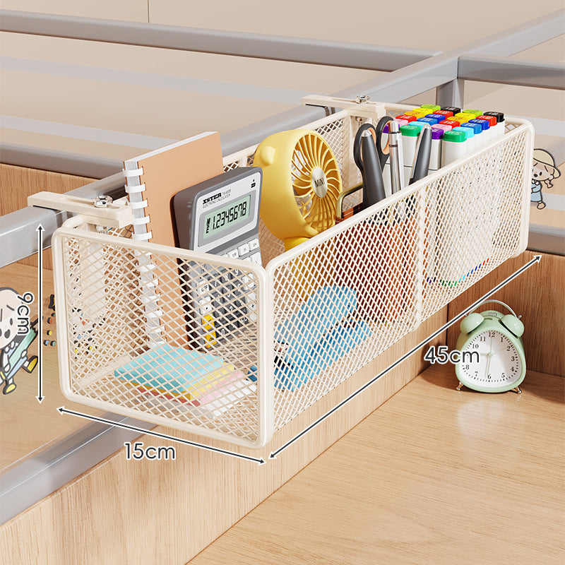 Clamp-On Cubicle Divider Hanging Mesh Desk Storage Basket