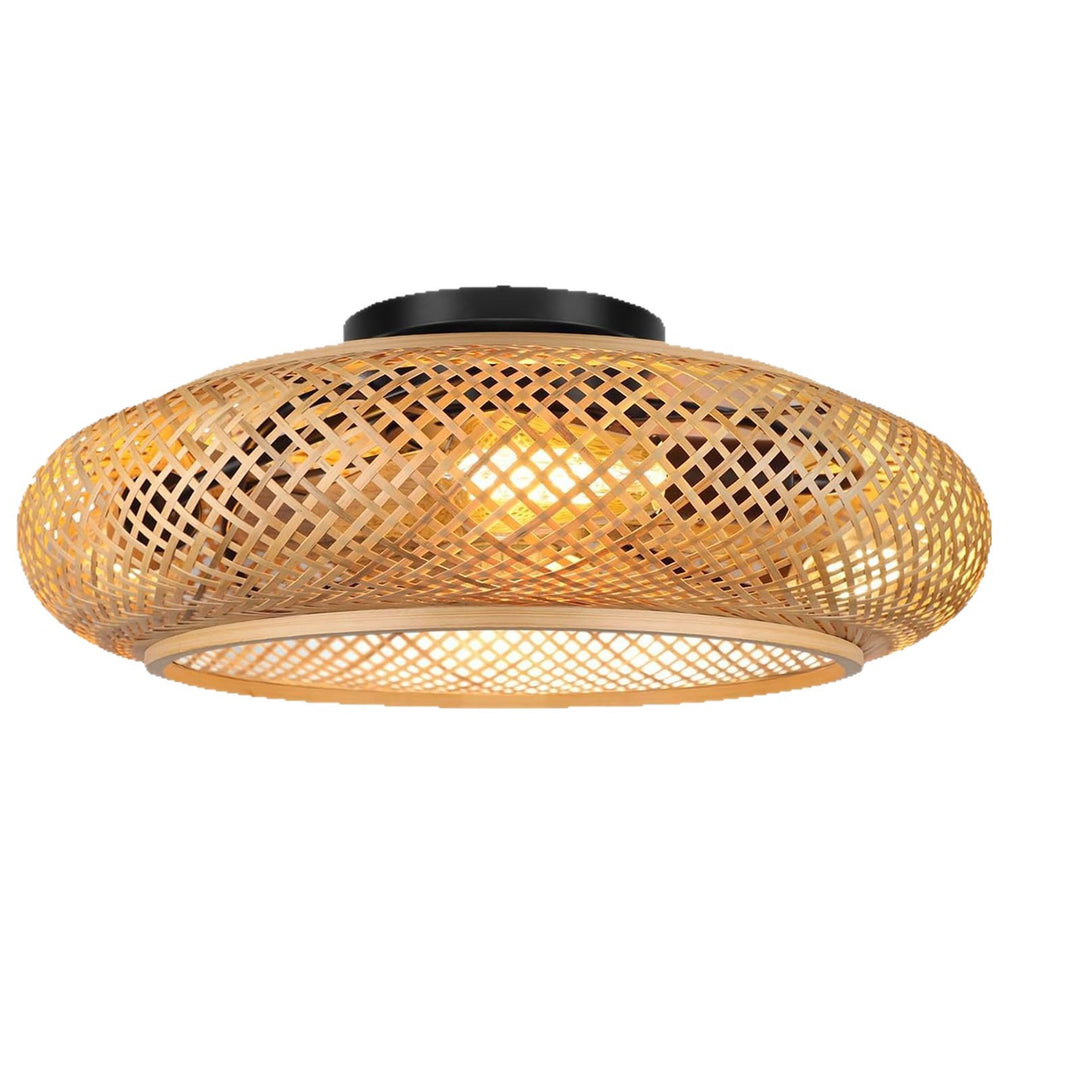 Bamboo fabric ceiling light