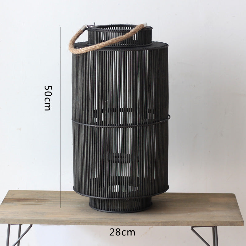 Decorative lantern made of woven material