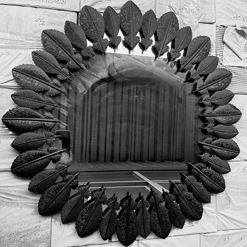 Ornamental Leaf-Designed Wall Mirror